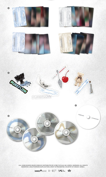 (PRE-ORDER 2026-05-22) LE SSERAFIM - 2nd Studio Album [PUREFLOW pt.1] (4 Versions) Set (POB Included - Pre-order only)