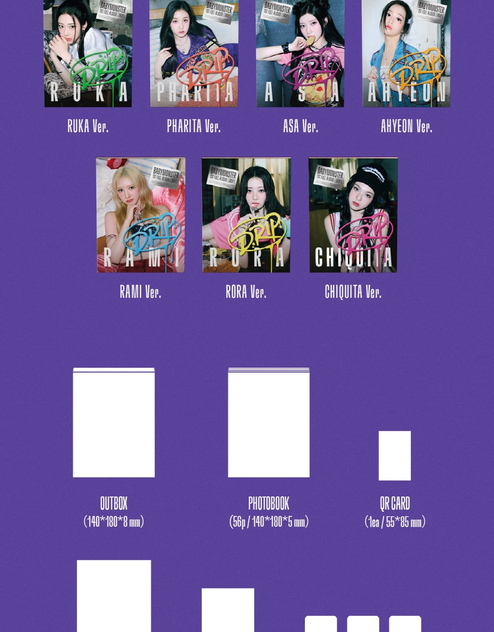 BABYMONSTER - 1st Full Album [DRIP] YG TAG ALBUM Version (7 Versions).