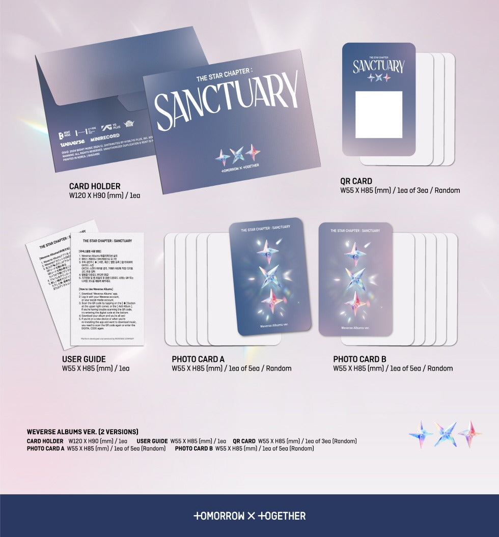 TOMORROW X TOGETHER TXT THE STAR CHAPTER: SANCTUARY Weverse Version (2 Versions).