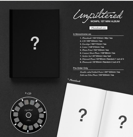 Wonpil (Day6) - 1st Mini Album [Unpiltered] Photobook Version (2 Versions)(RESTOCK 2026-05-18)