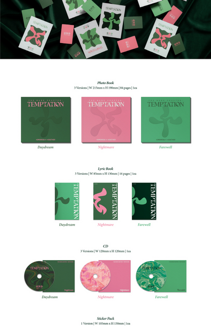 TOMORROW X TOGETHER TXT 5TH MINI ALBUM, THE NAME CHAPTER, TEMPTATION (3 Versions).