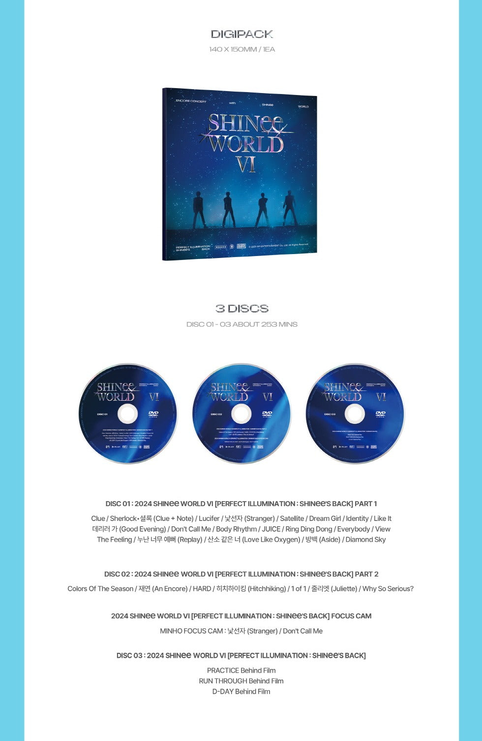 SHINee - WORLD VI [PERFECT ILLUMINATION : SHINee’S BACK] DVD Version (4 Versions)(POB - Photocard Set Included)