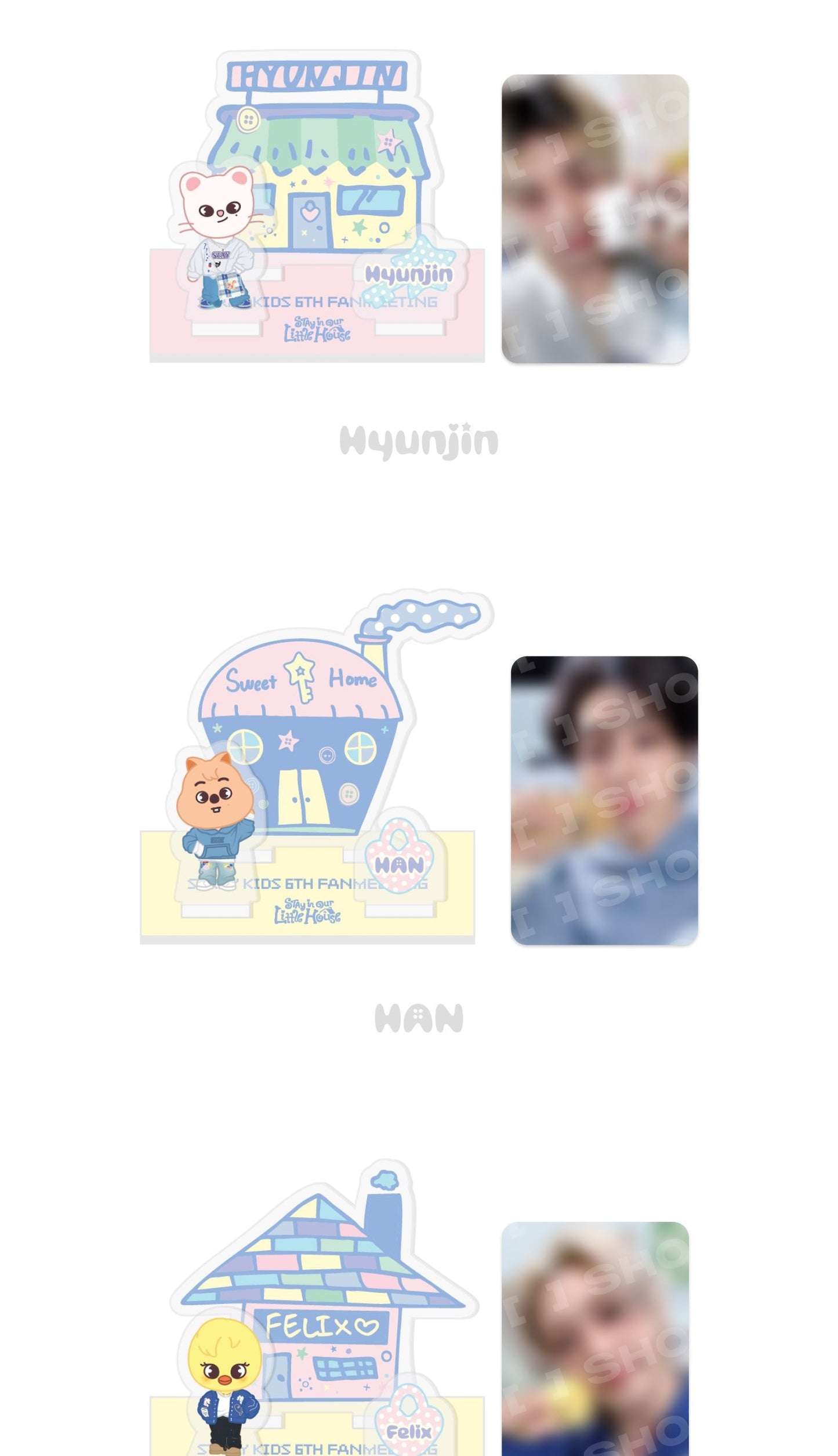 (PRE-ORDER 2026-07-30) Stray Kids - 6th Fanmeeting [STAY in Our Little House] SECRET ACRYLIC STAND (8 Versions) Random 1ea (POB Included Based on Order Amount).