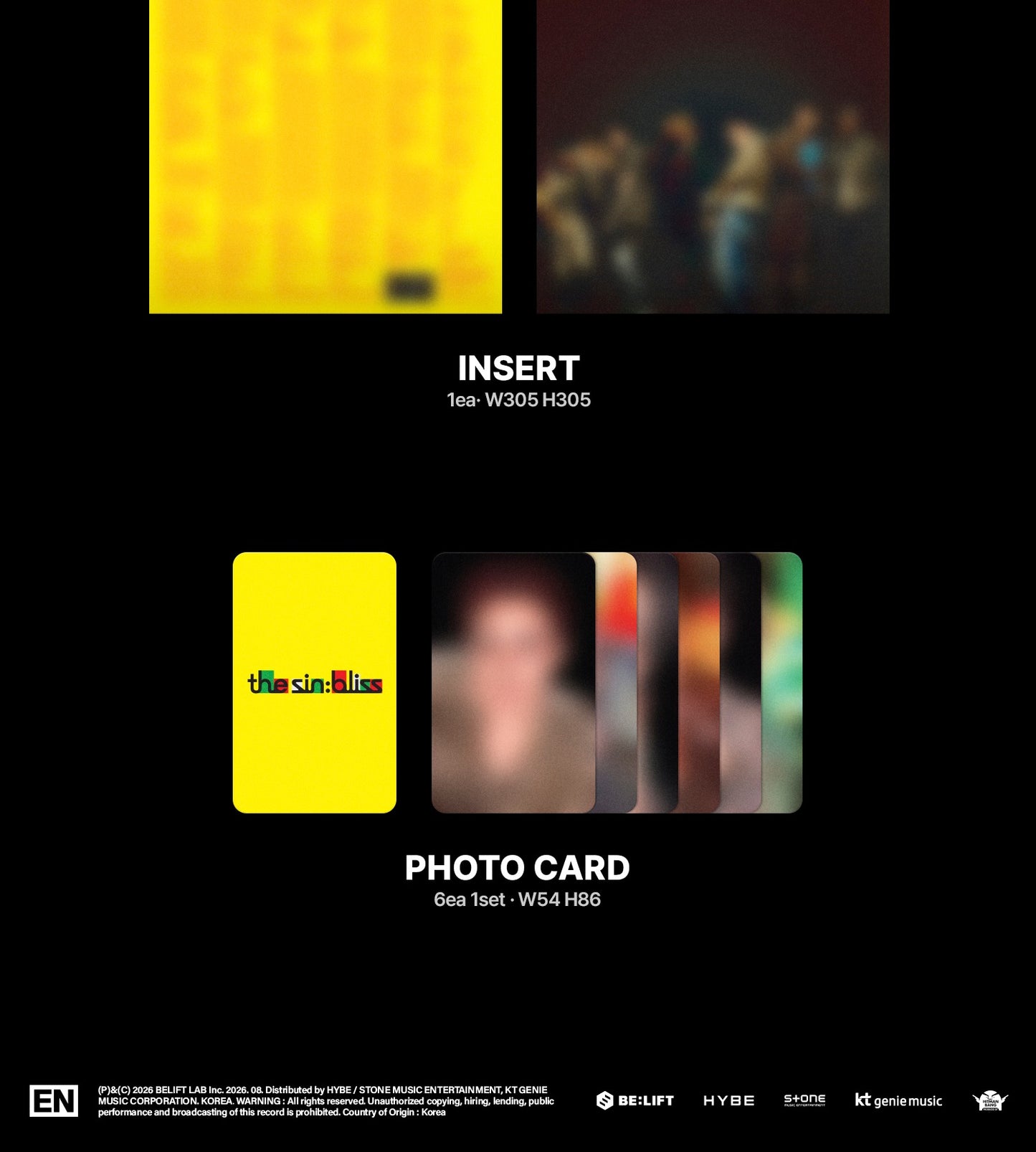 (PRE-ORDER 2026-08-21) ENHYPEN - 8th Mini Album [the sin : bliss] LP Vinyl Version (SPECIAL DEAL)