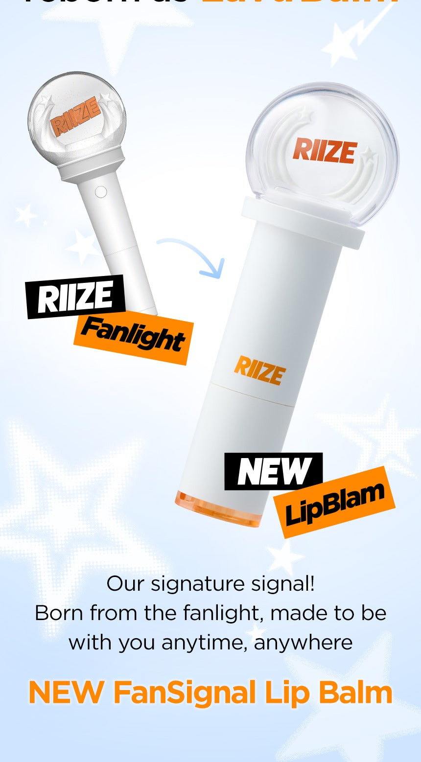 (PRE-ORDER 2026-01-10) RIIZE - FanSignal Lip Balm (Light stick theme).