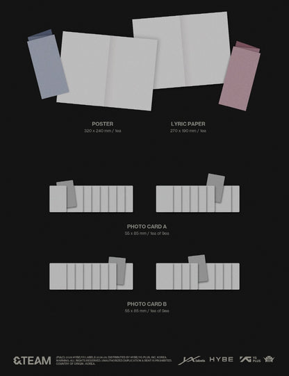 (PRE-ORDER 2026-09-08) &TEAM - Korea 2nd Mini Album [Mark on Me] (2 Versions) Random 1ea