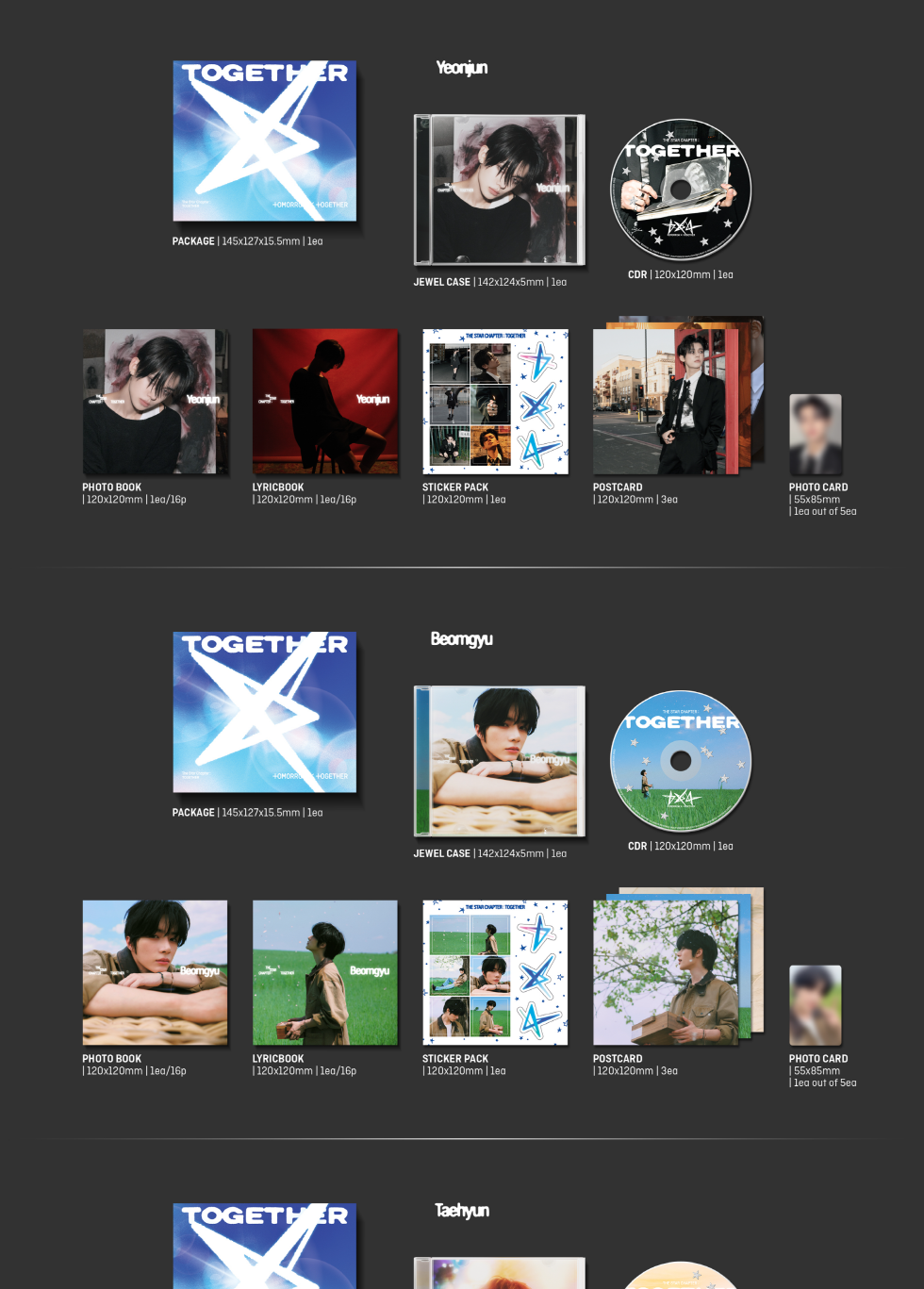 Album TXT (TOMORROW X TOGETHER) - THE STAR CHAPTER : TOGETHER [Solo Track Ver.] - Version Beomgyu - CD + Goodies - 8