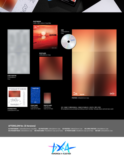 TOMORROW X TOGETHER (TXT) - [THE STAR CHAPTER: TOGETHER] Afterglow Version (5 Versions) Random 1ea (POB - Photocard 1ea - Preorder only)