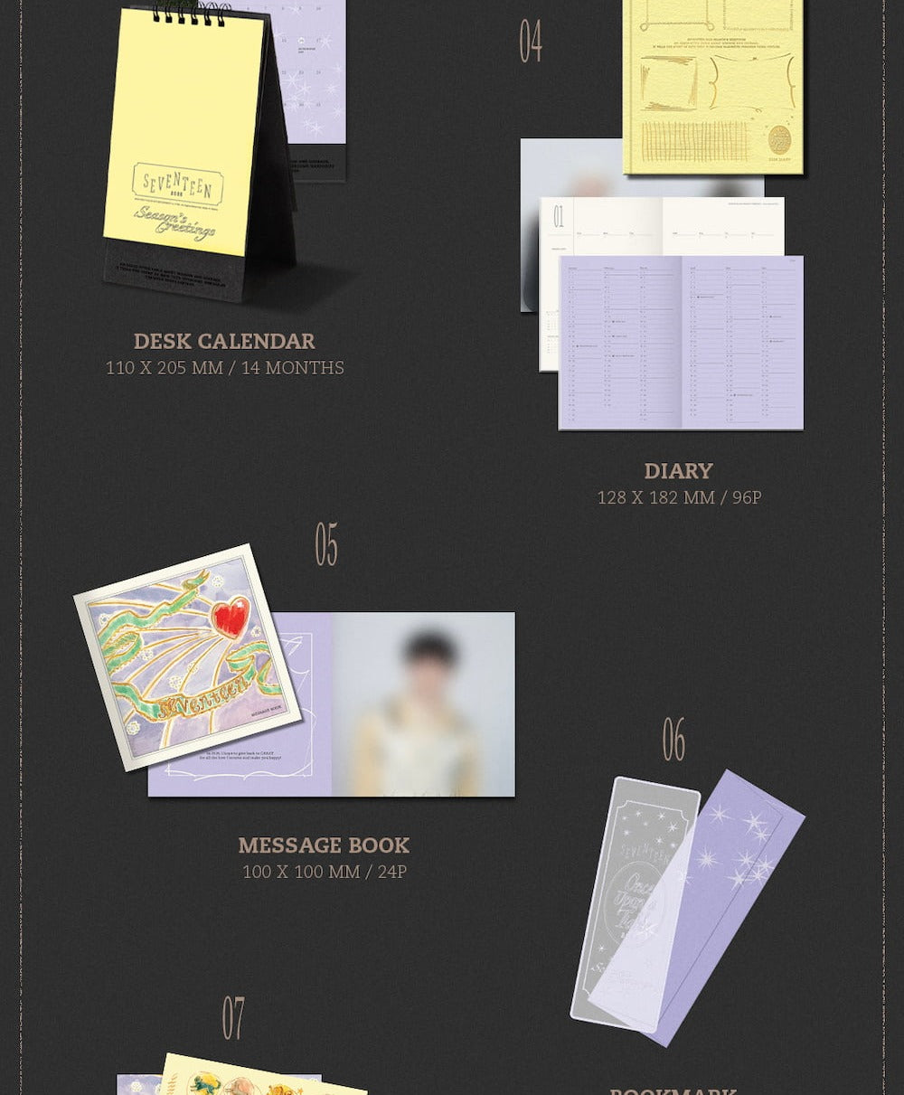 (PRE-ORDER 2025-12-26) Seventeen - 2026 Season's Greetings [Once Upon a Fable](POB - Member Printed Photo 11ea)(💝 K-Towns 2026 Season's Greetings Event!)