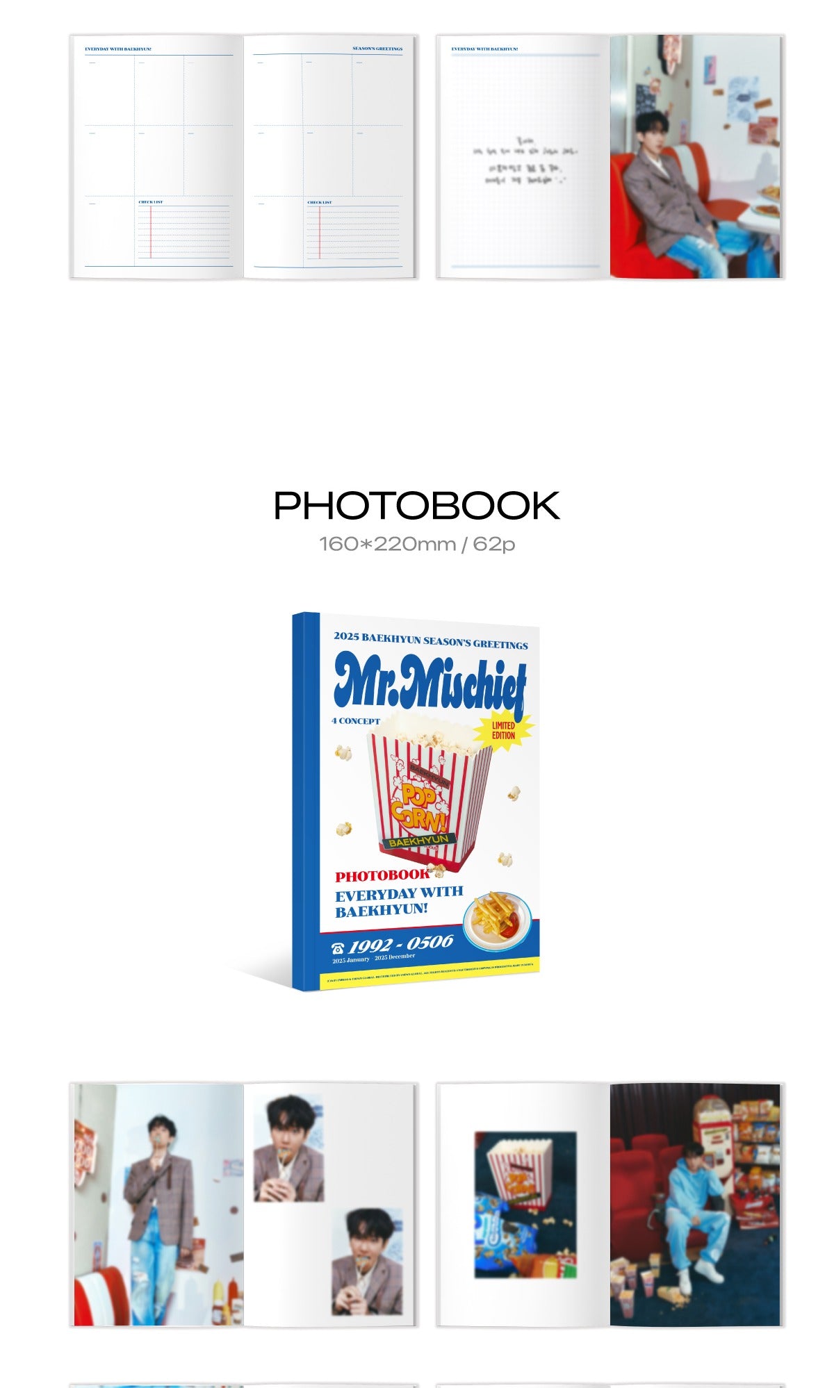Baekhyun (EXO) - 2025 Season's Greetings_ Mr. Mischief (POB - 1 Photocard with K-Towns Season's Greetings Event).