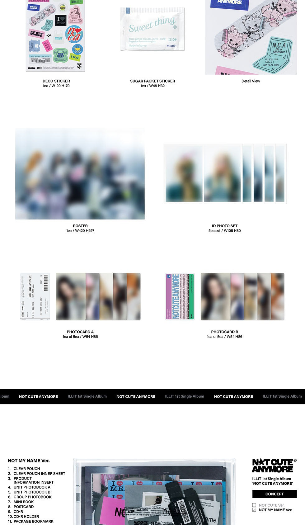 (PRE-ORDER 2025-11-24) ILLIT - 1st Single Album [NOT CUTE ANYMORE] (2 Versions) Set (POB - Photocard 2ea Included - Pre-order only)