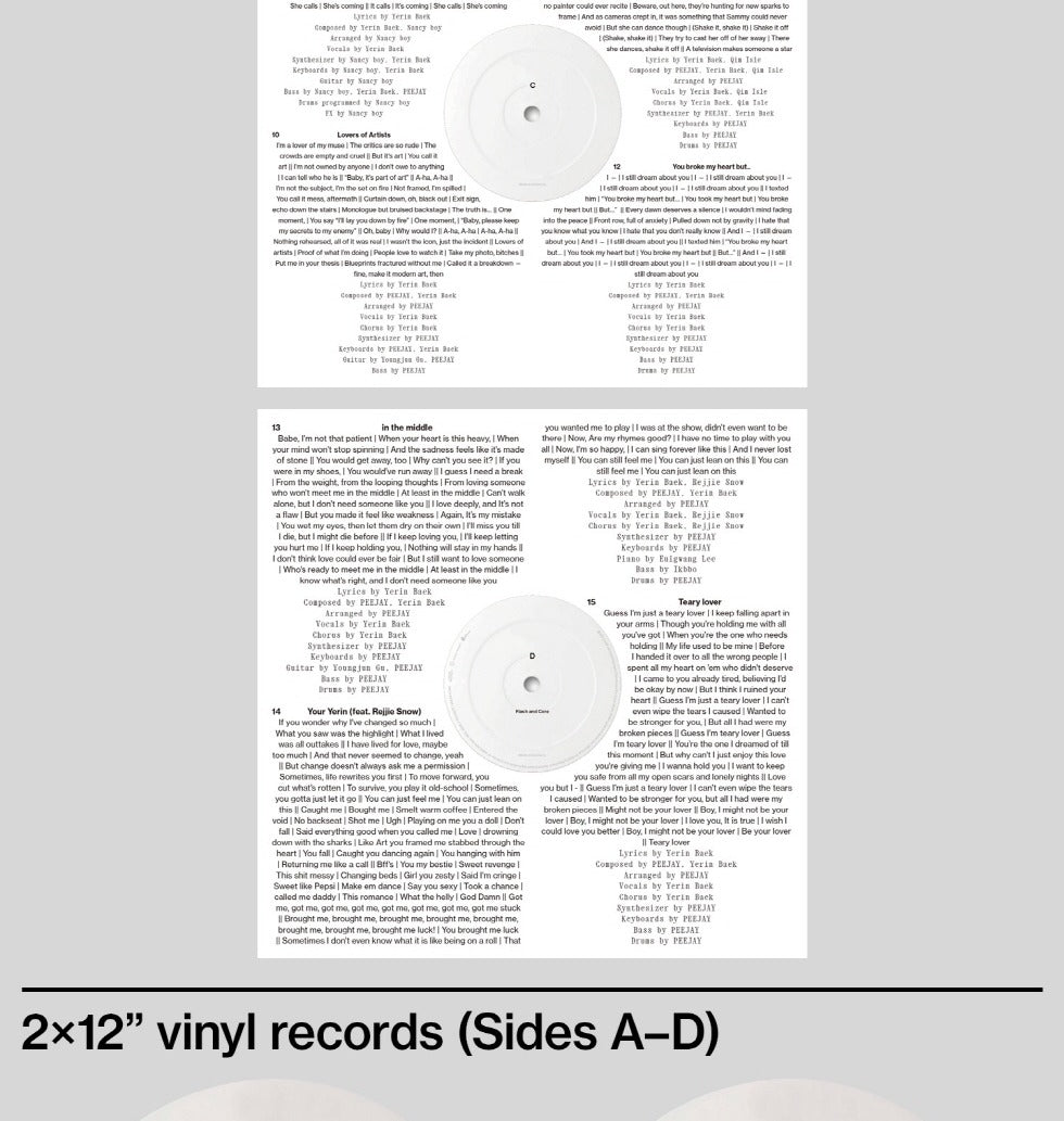 (PRE-ORDER 2026-08-03) Yerin Baek - 3rd album [Flash and Core] Vinyl LP Version (2LP)(Limited Quantity).