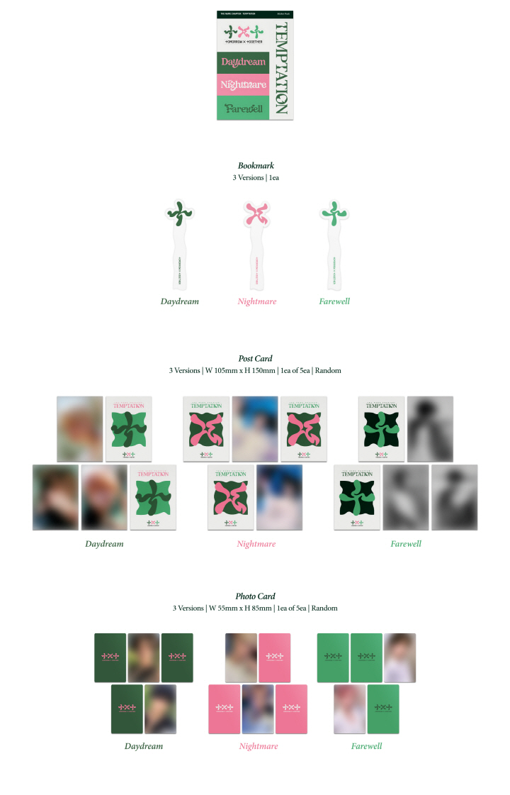 TOMORROW X TOGETHER TXT 5TH MINI ALBUM, THE NAME CHAPTER, TEMPTATION (3 Versions).