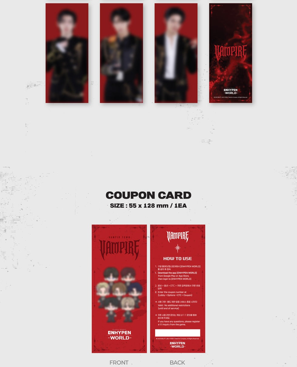 (PRE-ORDER 2025-10-17) ENHYPEN - World Coupon Card Collection [Vampire Basic Version].