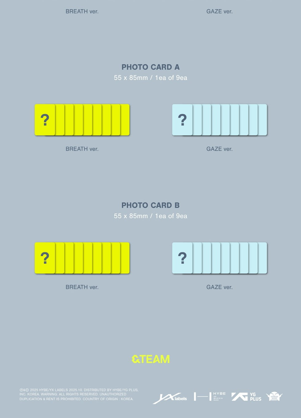 (PRE-ORDER 2025-10-28) &TEAM - Korea 1st Mini Album [Back to Life] (2 Versions) Set