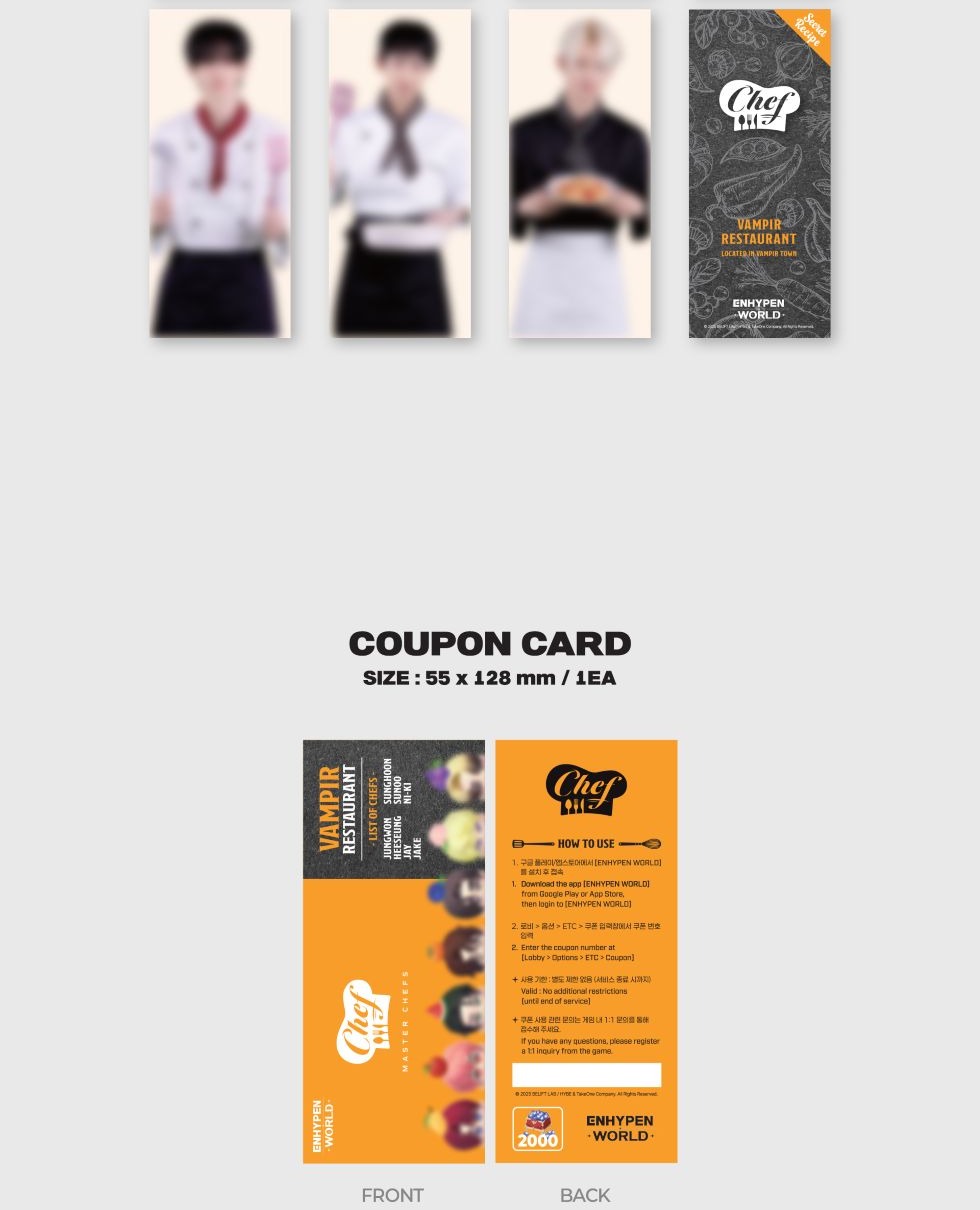 ENHYPEN - World Coupon Card Collection [Chef Basic Version].