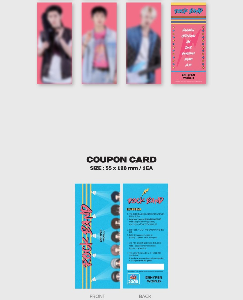 (PRE-ORDER 2025-11-21) ENHYPEN - World Coupon Card Collection [Rock Band Basic Version].