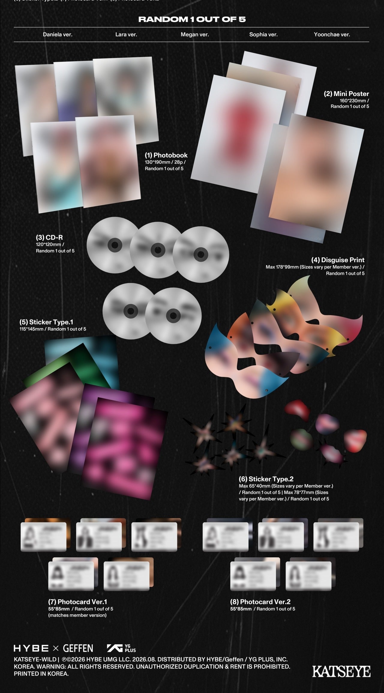 (PRE-ORDER 2026-08-14) KATSEYE - [WILD] Member Version (5 Versions) Random 1ea (POB Included)