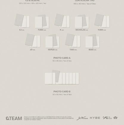 (PRE-ORDER 2026-09-08) &TEAM - Korea 2nd Mini Album [Mark on Me] SOLO Version (9 Versions) Set