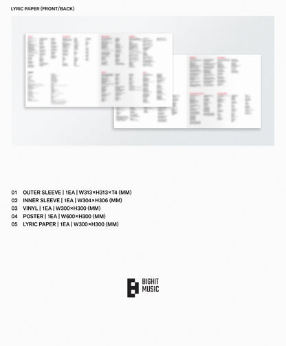 BTS - 5th Album [ARIRANG 아리랑] Standard LP Vinyl Version (8 Versions)