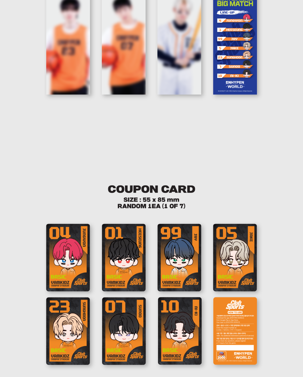 ENHYPEN - World Coupon Card Collection [Club Sports] (2 Versions)