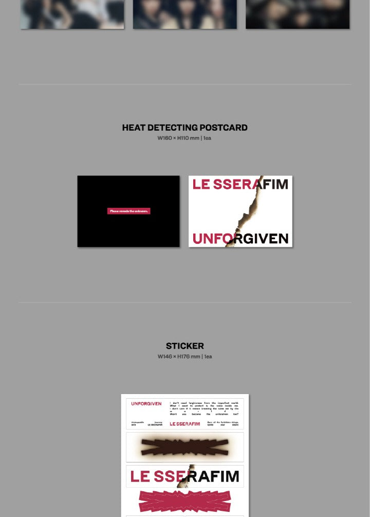 LE SSERAFIM - 1st Studio Album UNFORGIVEN (3 VERSIONS).