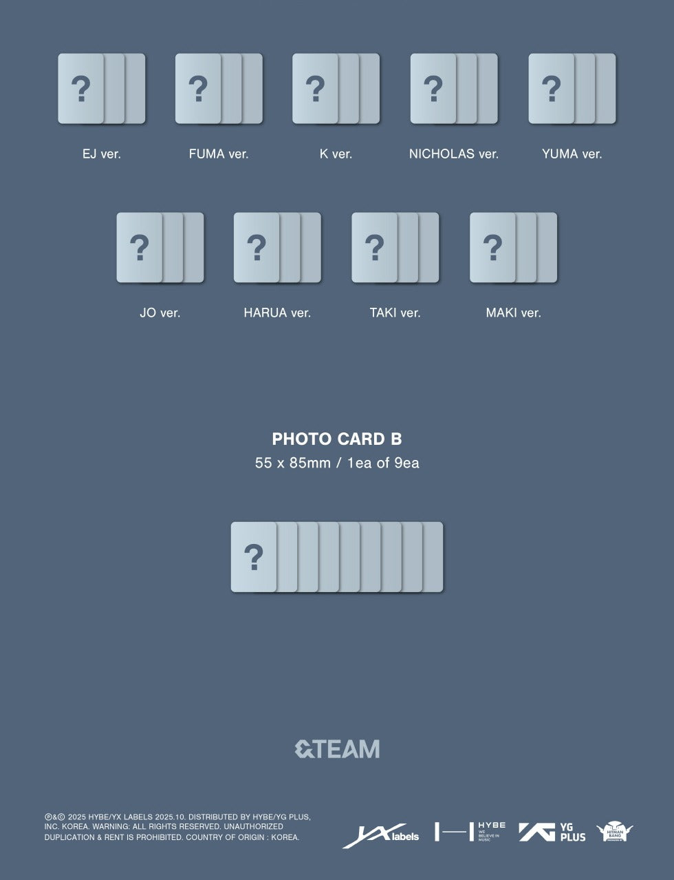 (PRE-ORDER 2025-10-28) &TEAM - Korea 1st Mini Album [Back to Life] ROAR Version Random 1ea