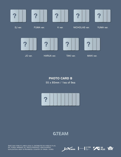 (PRE-ORDER 2025-10-28) &TEAM - Korea 1st Mini Album [Back to Life] ROAR Version Random 1ea