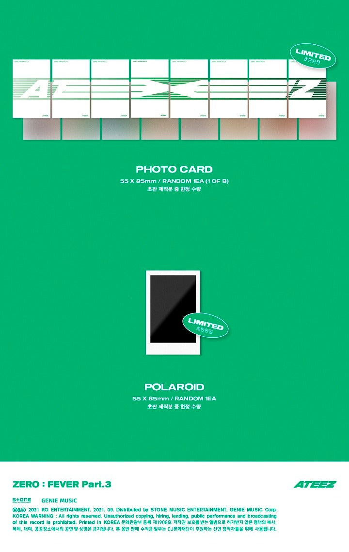 ATEEZ - [ZERO : FEVER PART 3] (3 Versions).