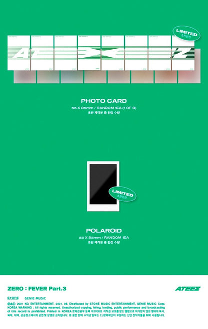 ATEEZ - [ZERO : FEVER PART 3] (3 Versions).