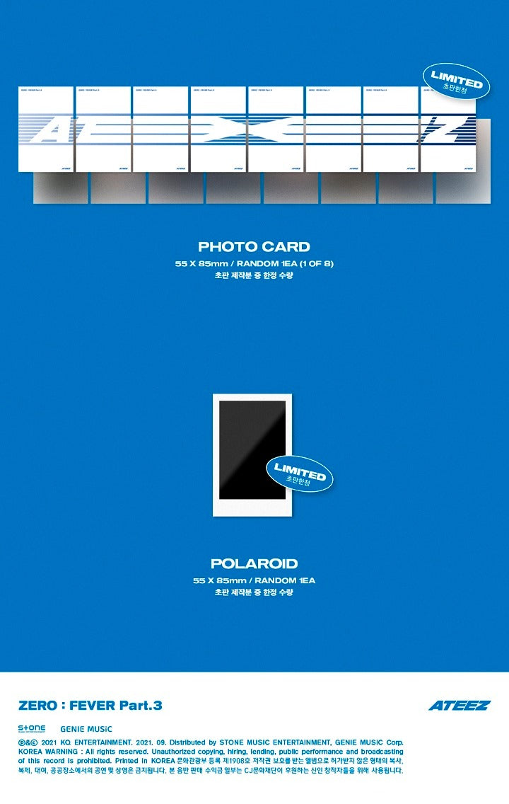 ATEEZ - [ZERO : FEVER PART 3] (3 Versions).