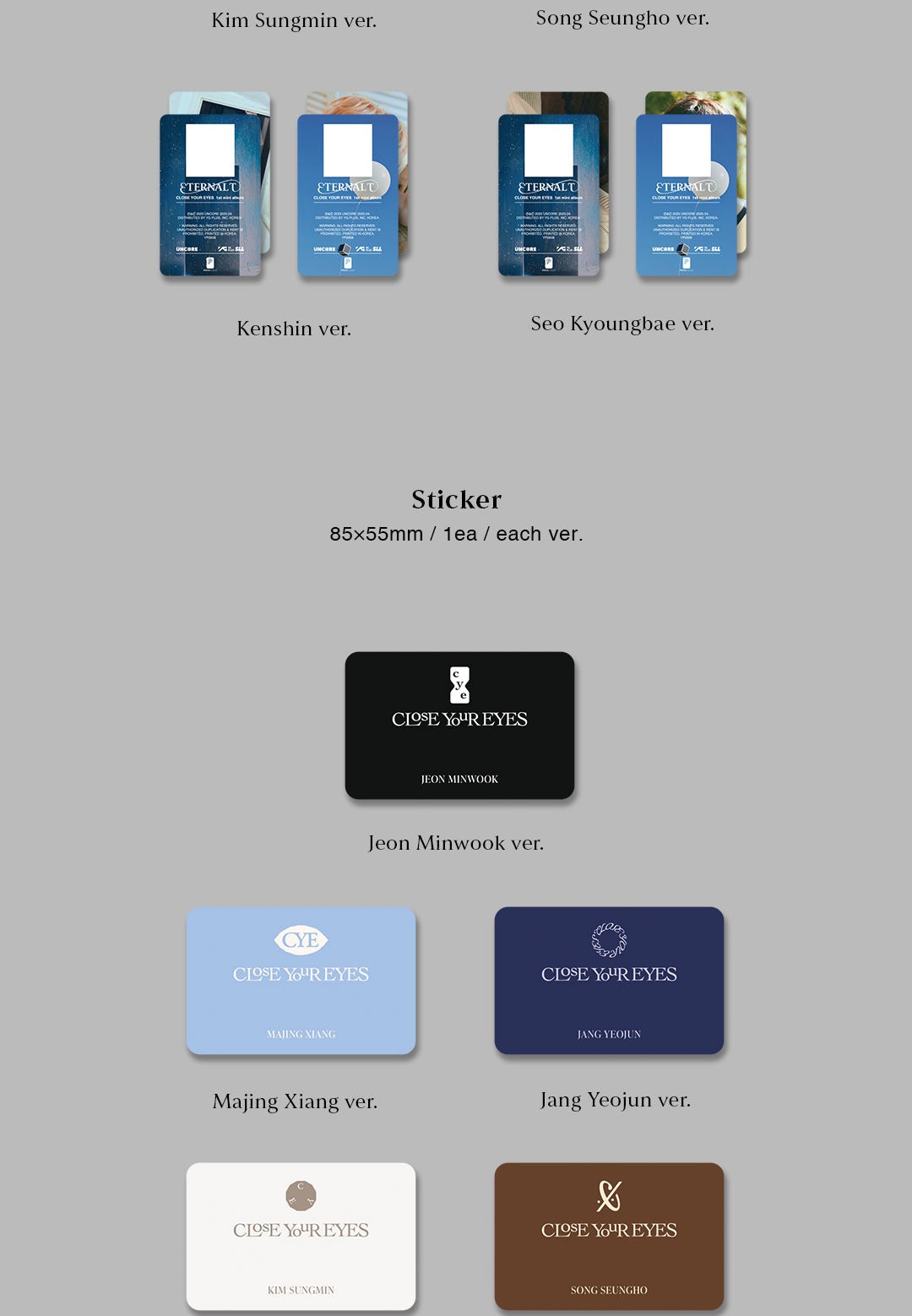 CLOSE YOUR EYES - 1st Mini Album [ETERNALT] Poca Album Version (7 Versions)
