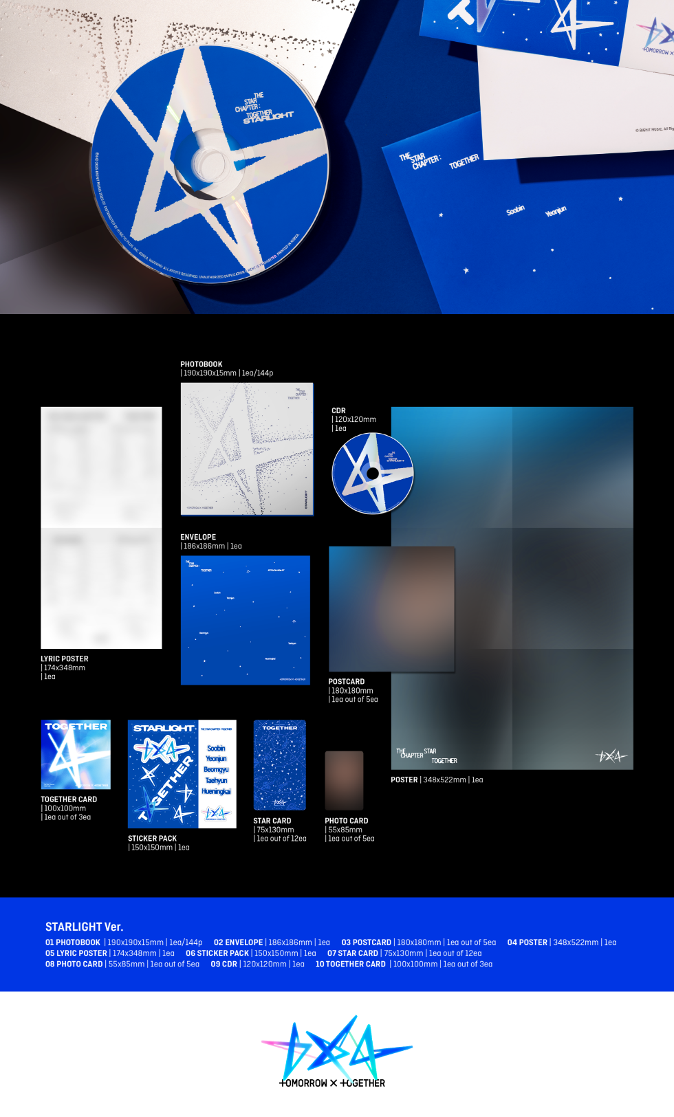(PRE-ORDER 2025-07-21) TOMORROW X TOGETHER (TXT) - [THE STAR CHAPTER: TOGETHER] (3 Versions) Random 1ea (POB - Photocard 1ea - Preorder only)