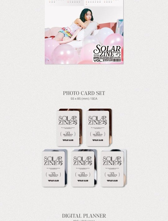 Solar (Mamamoo) - 2025 Season's Greetings_ [SOLARZINE'25] (POB - Photocards)(Limited Quantity).