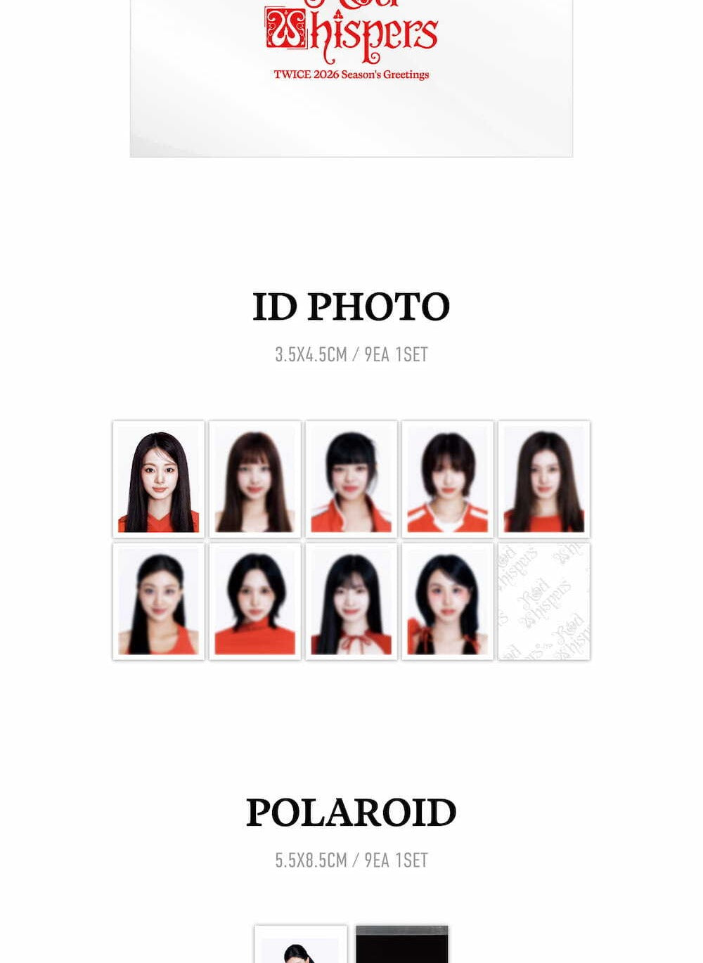(PRE-ORDER 2025-12-22) Twice - 2026 Season's Greetings [RED WHISPERS] (POB - Photocard Set)(💝 K-Towns 2026 Season's Greetings Event!)