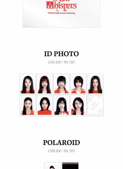 (PRE-ORDER 2025-12-22) Twice - 2026 Season's Greetings [RED WHISPERS] (POB - Photocard Set)(💝 K-Towns 2026 Season's Greetings Event!)