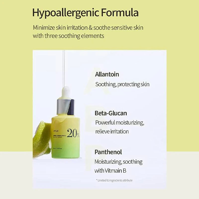 ANUA -  Green Lemon Vita C Blemish Serum (20 mL).